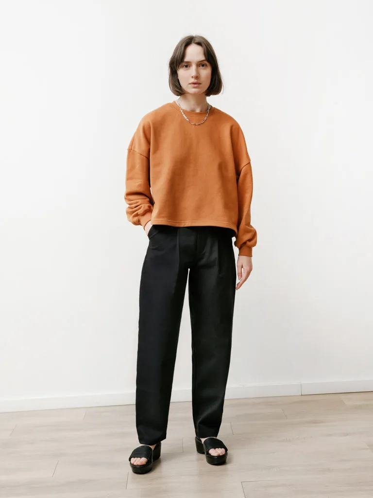 long pleat trouser - canvas midnight