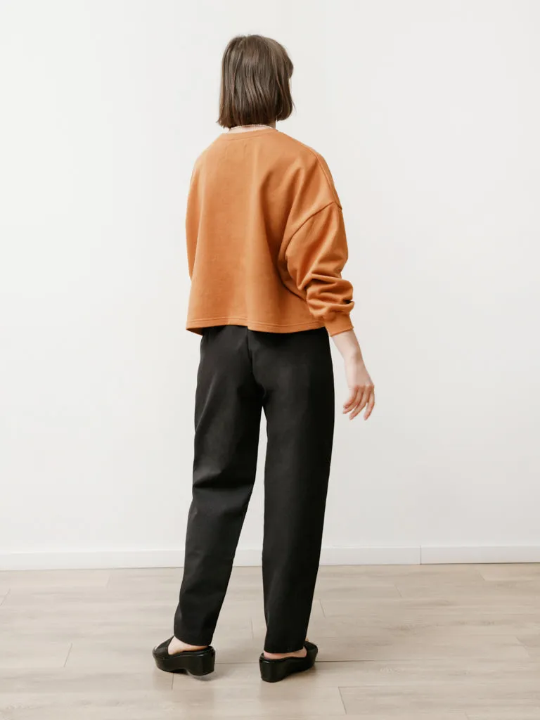 long pleat trouser - canvas midnight