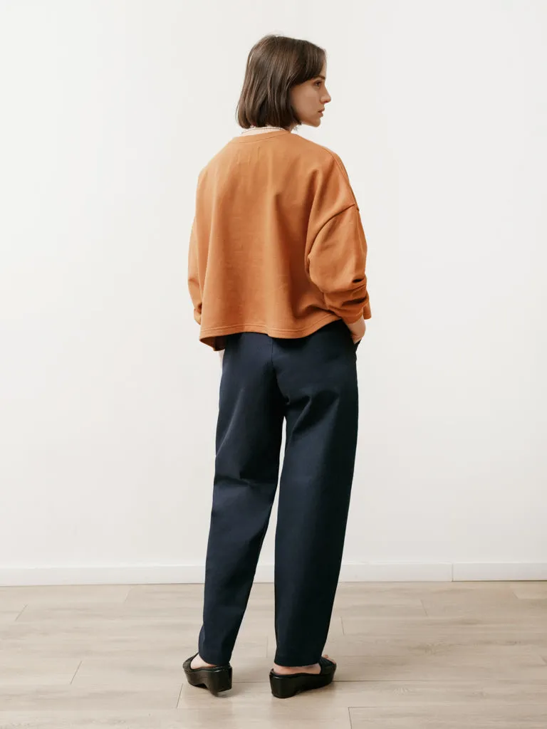 long pleat trouser - canvas navy