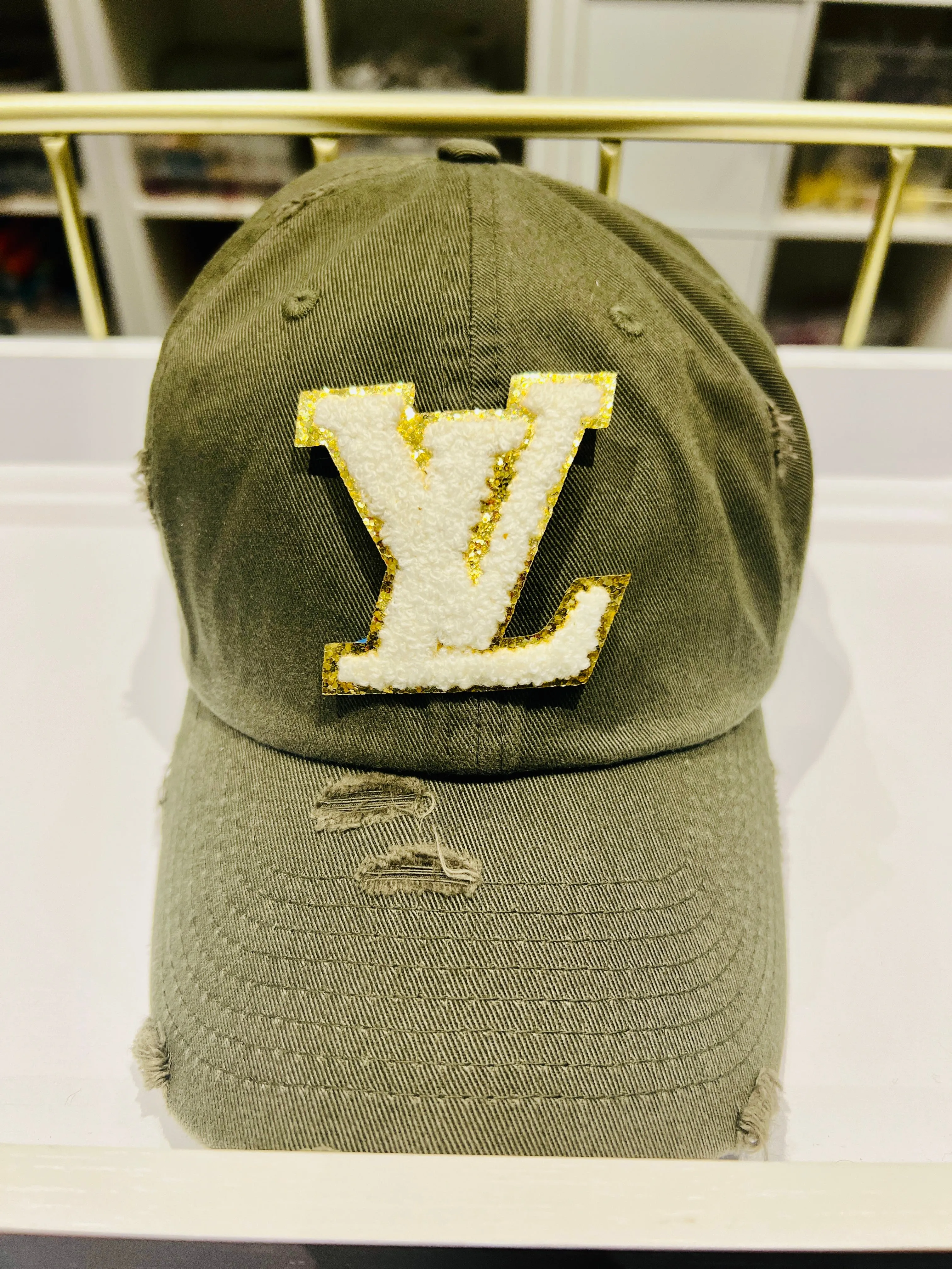 {LV15} Designer Inspired Dad Hat - Olive Green