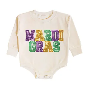 Mardi Gras Patch Long Sleeve Romper