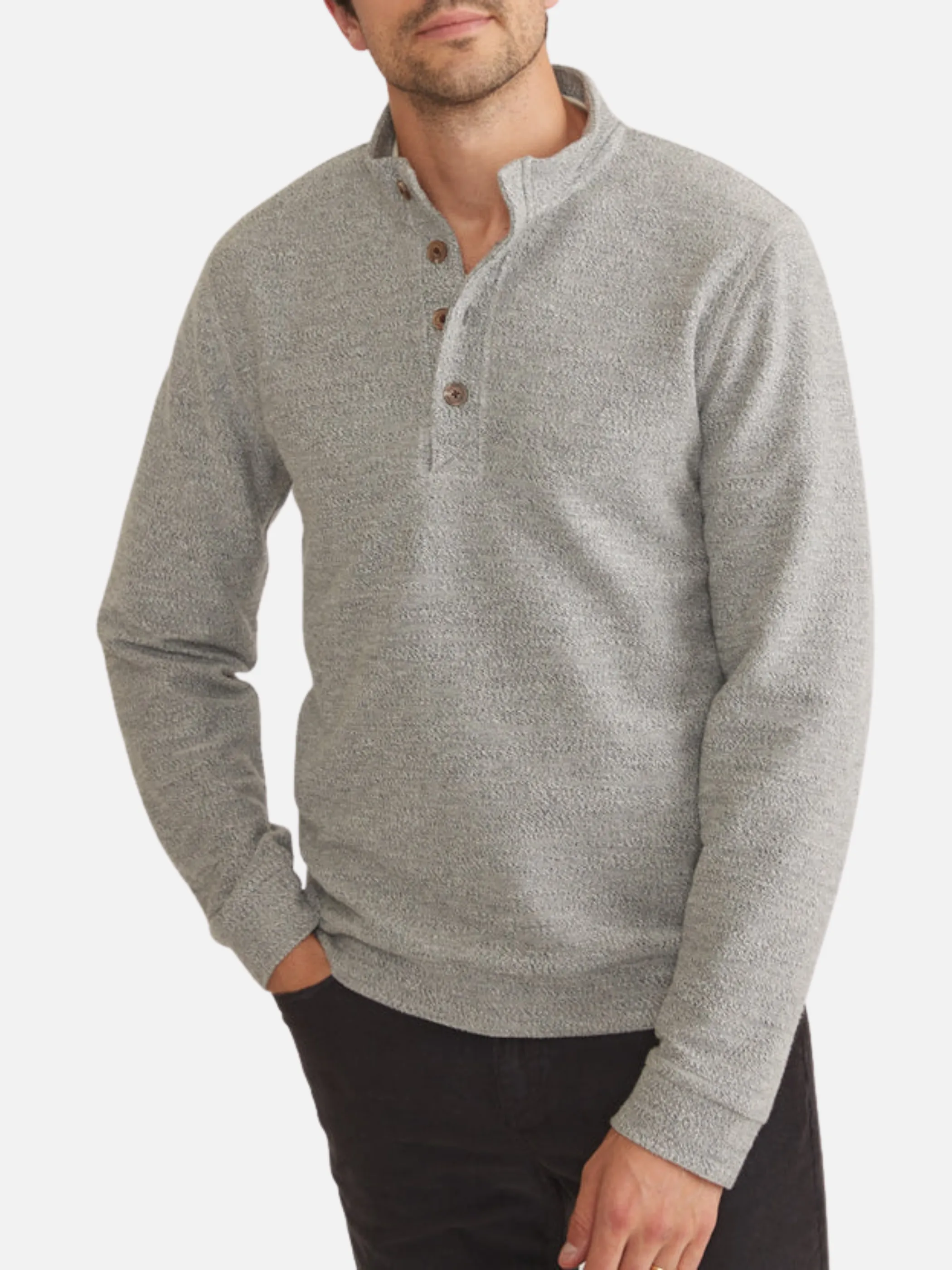Marine Layer Clayton Textured Pullover - Grey