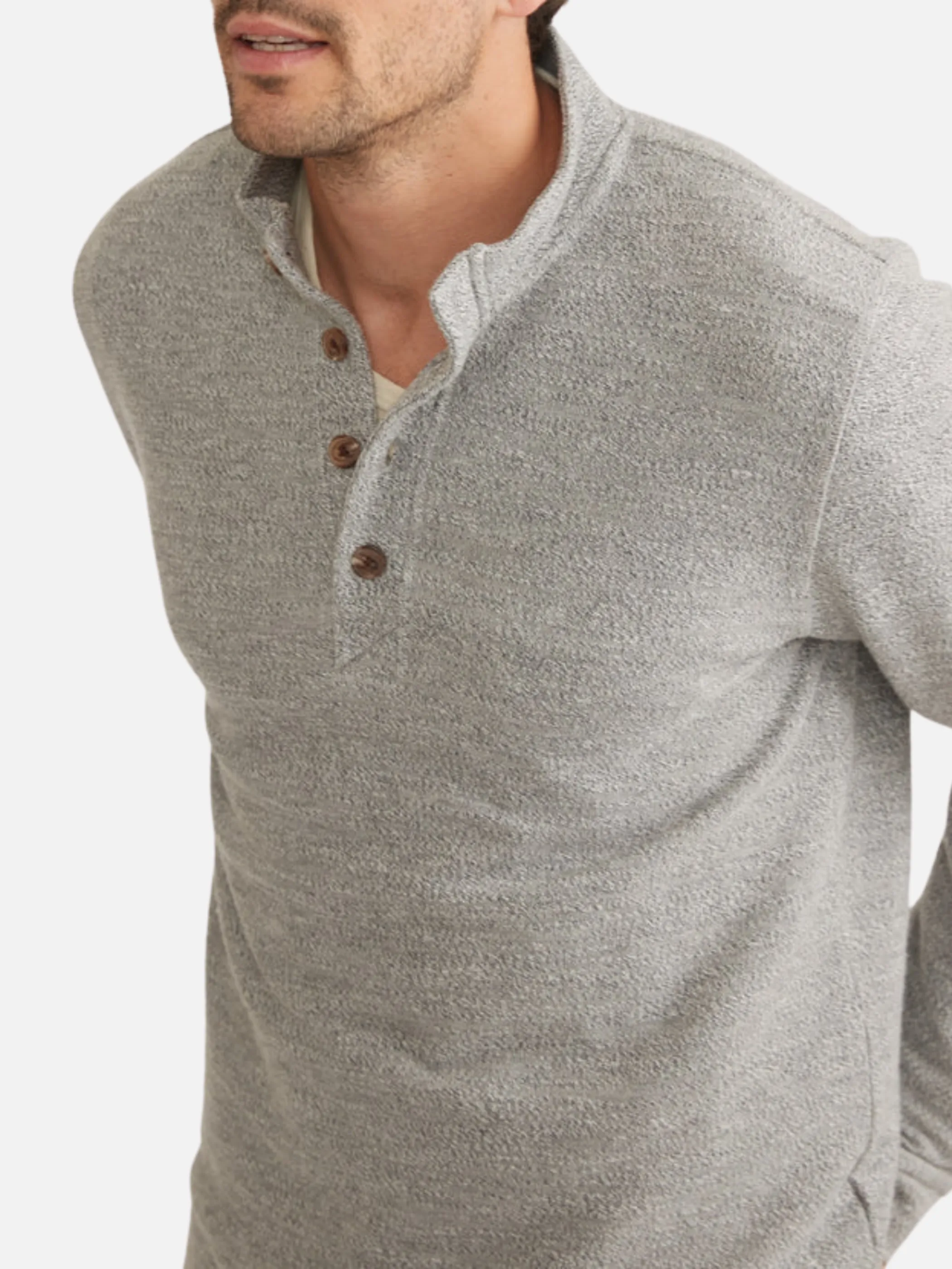 Marine Layer Clayton Textured Pullover - Grey