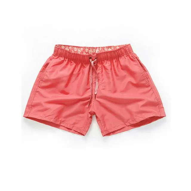 Men Summer Casual Shorts Quick Drying Fitness Short homme Beach Shorts Men Women Boardshorts Elastic Waist Solid gym Clothing