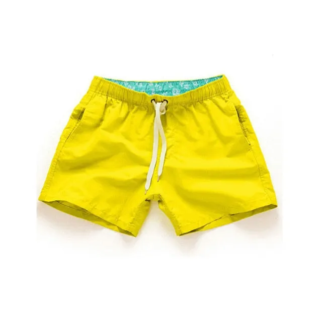 Men Summer Casual Shorts Quick Drying Fitness Short homme Beach Shorts Men Women Boardshorts Elastic Waist Solid gym Clothing