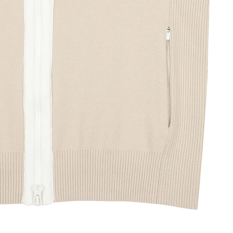 Monday Flow Women's New Outdoor Knit Zip-Up - Beige