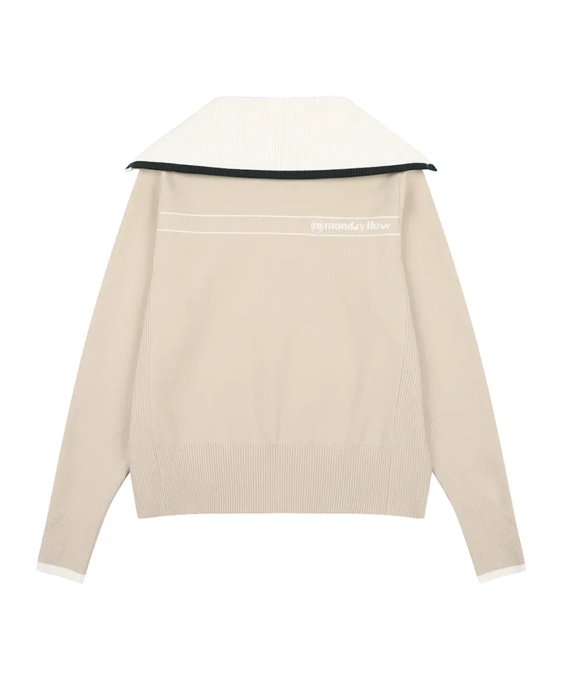 Monday Flow Women's New Outdoor Knit Zip-Up - Beige
