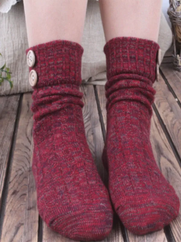 Mori girl cute button socks