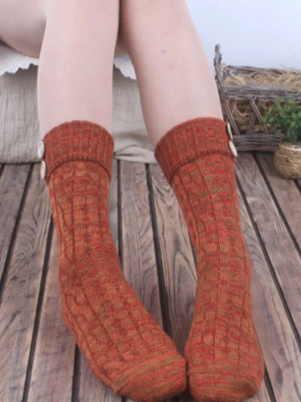 Mori girl cute button socks