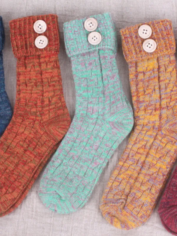 Mori girl cute button socks