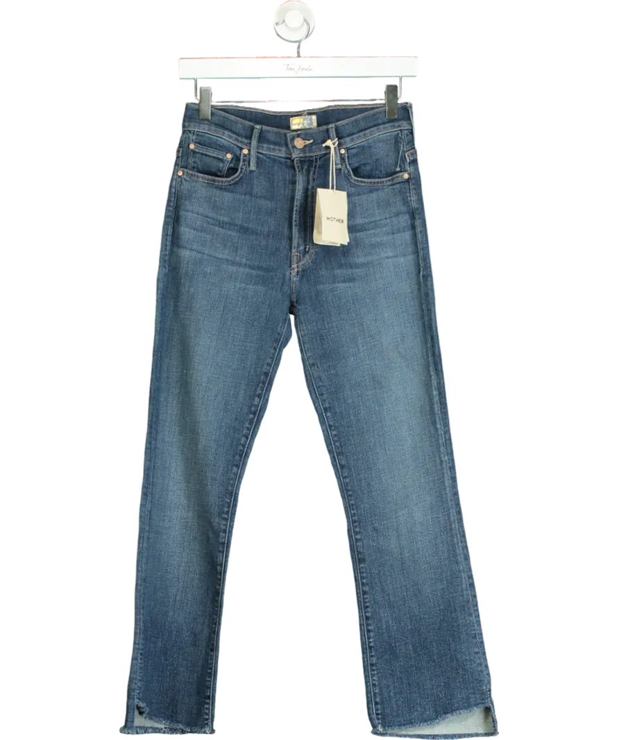 Mother Blue Dazzler Ankle Fray Raw-cuffs Straight-leg Jean W27