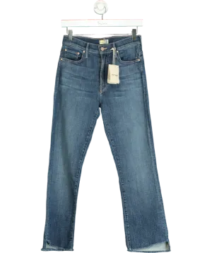 Mother Blue Dazzler Ankle Fray Raw-cuffs Straight-leg Jean W27
