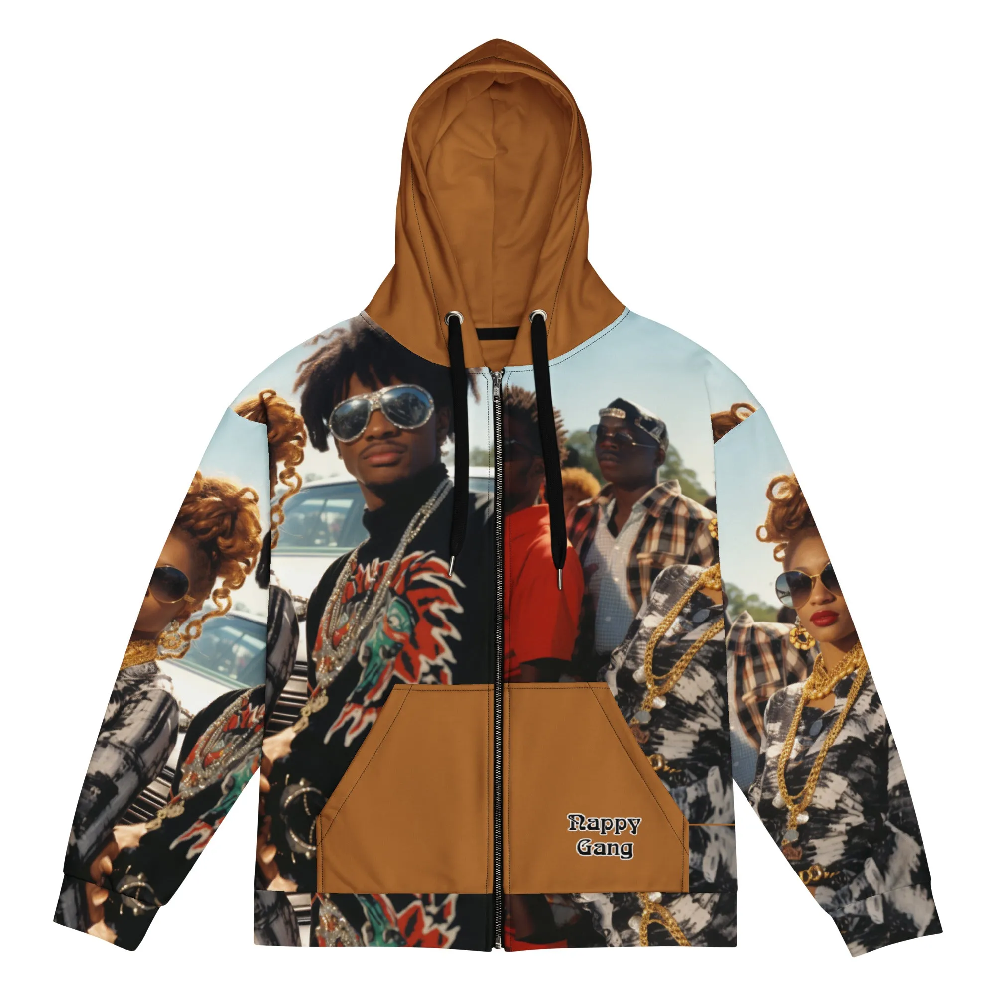 Nappy Gang Rich Gold Zip Up Hoodie Unisex
