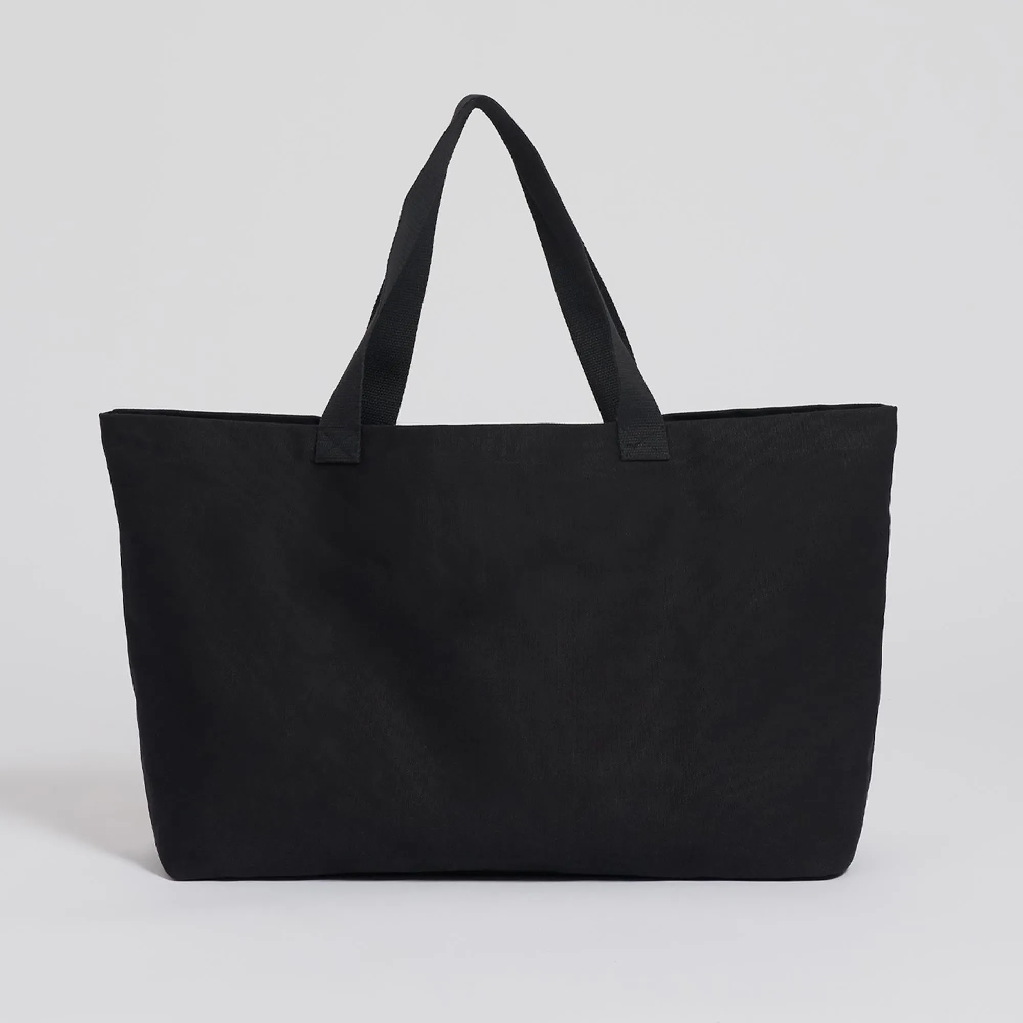 Natural Cotton Canvas Shopper | Black