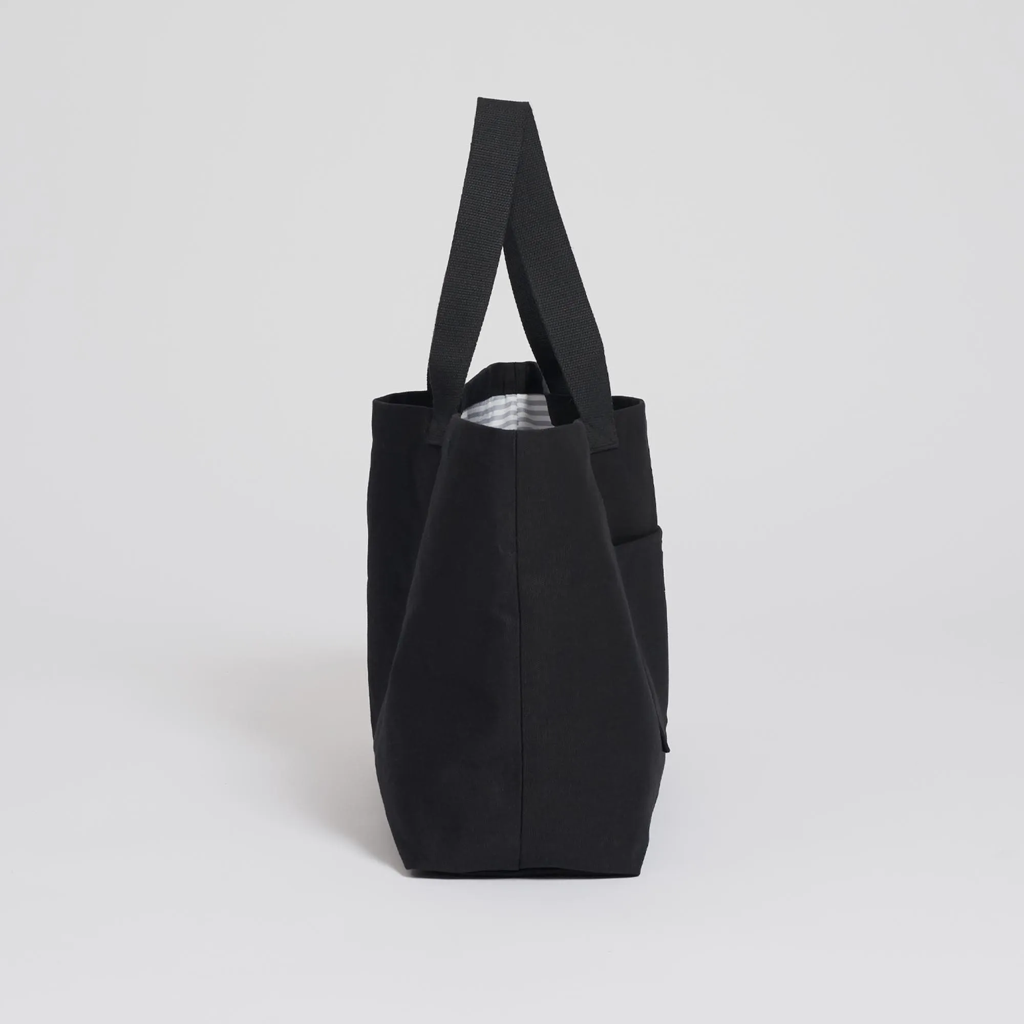 Natural Cotton Canvas Shopper | Black
