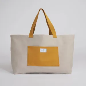Natural Cotton Canvas Shopper | Sand & Mustard