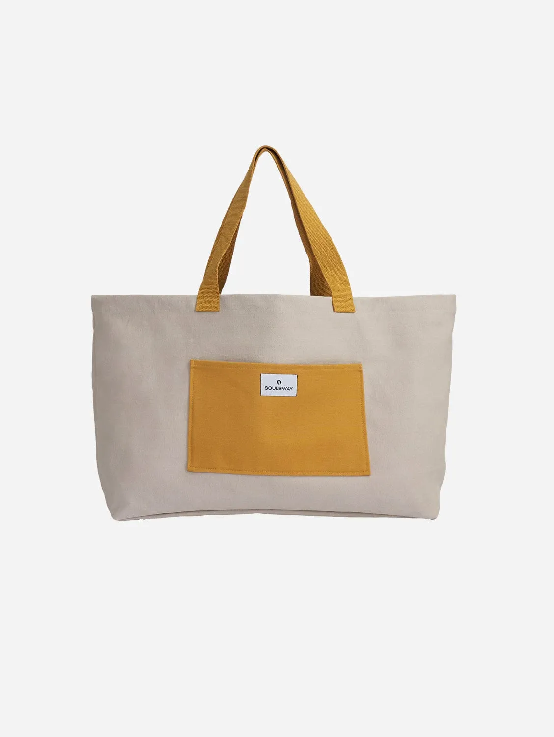 Natural Cotton Canvas Shopper | Sand & Mustard