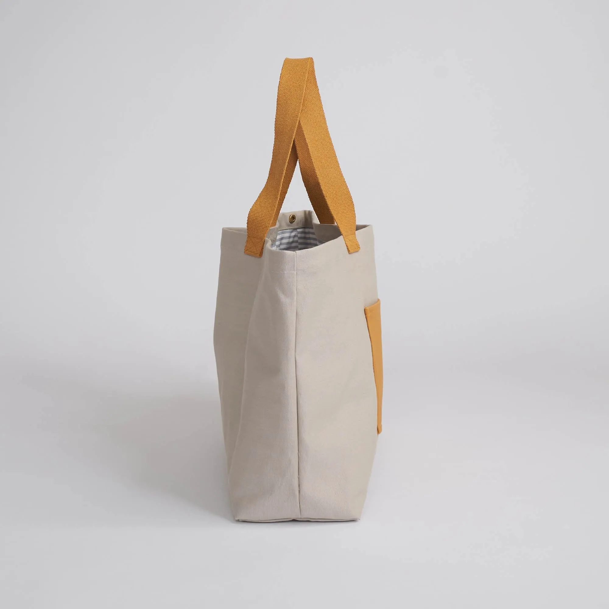 Natural Cotton Canvas Shopper | Sand & Mustard
