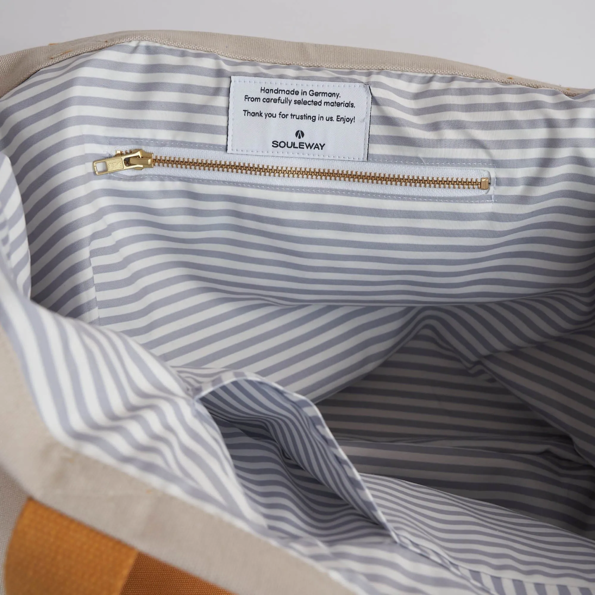 Natural Cotton Canvas Shopper | Sand & Mustard