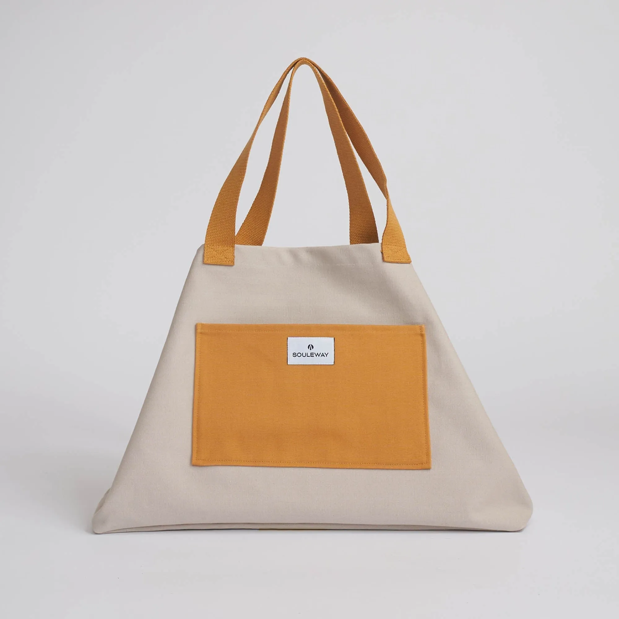 Natural Cotton Canvas Shopper | Sand & Mustard