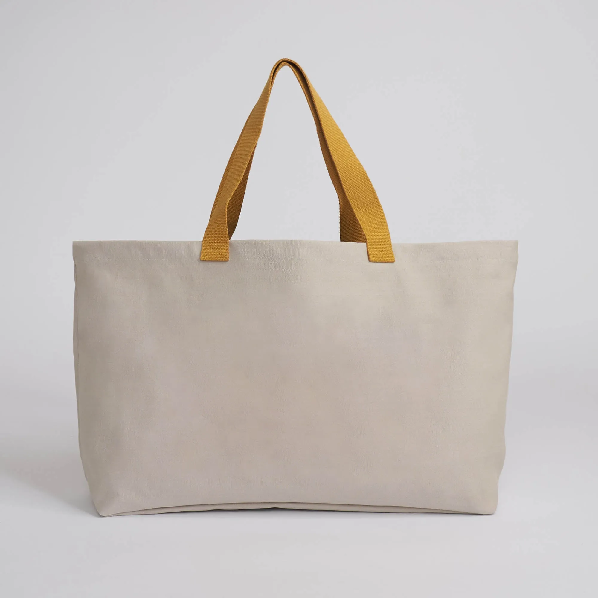 Natural Cotton Canvas Shopper | Sand & Mustard