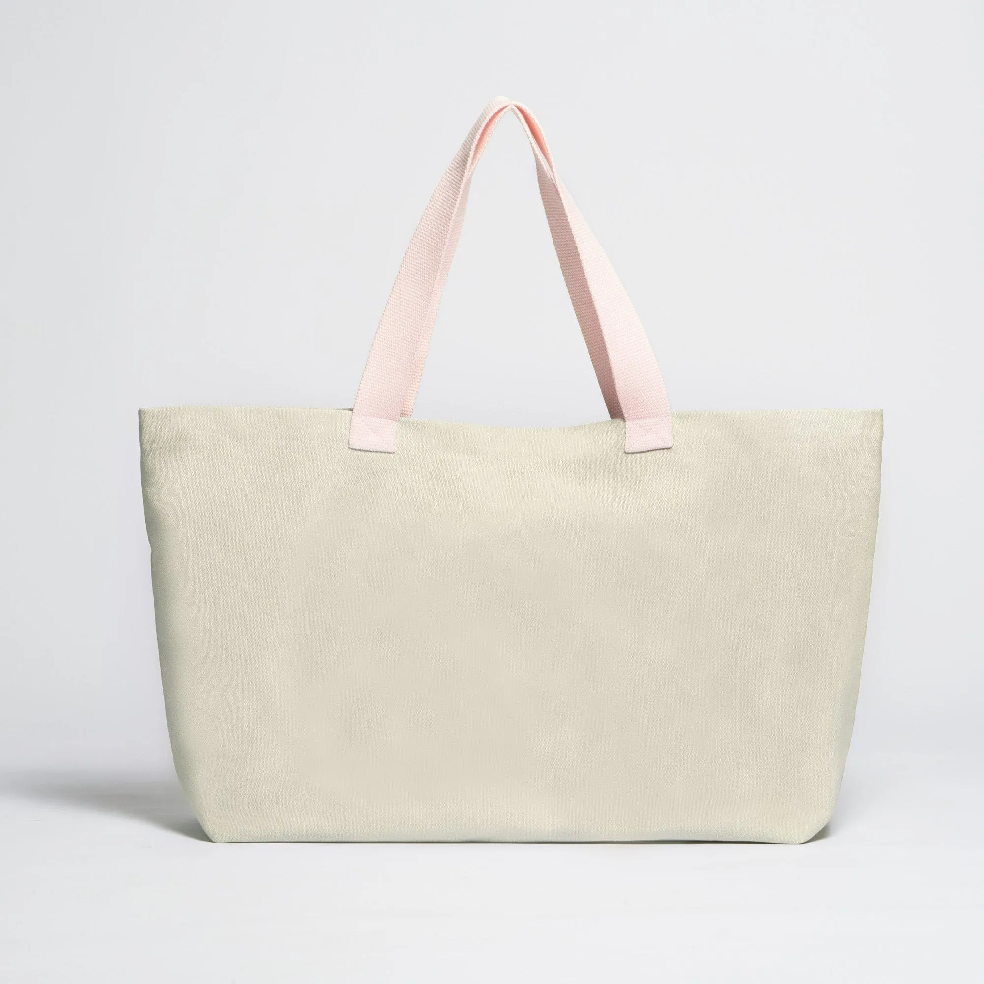 Natural Cotton Canvas Shopper | Sand & Pink