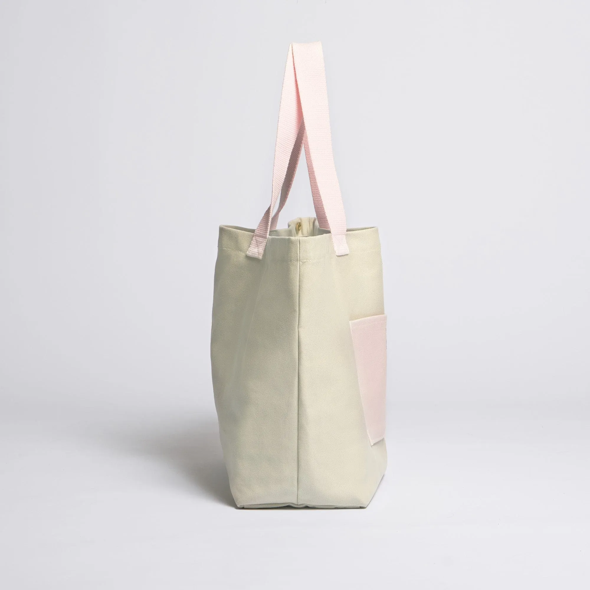 Natural Cotton Canvas Shopper | Sand & Pink
