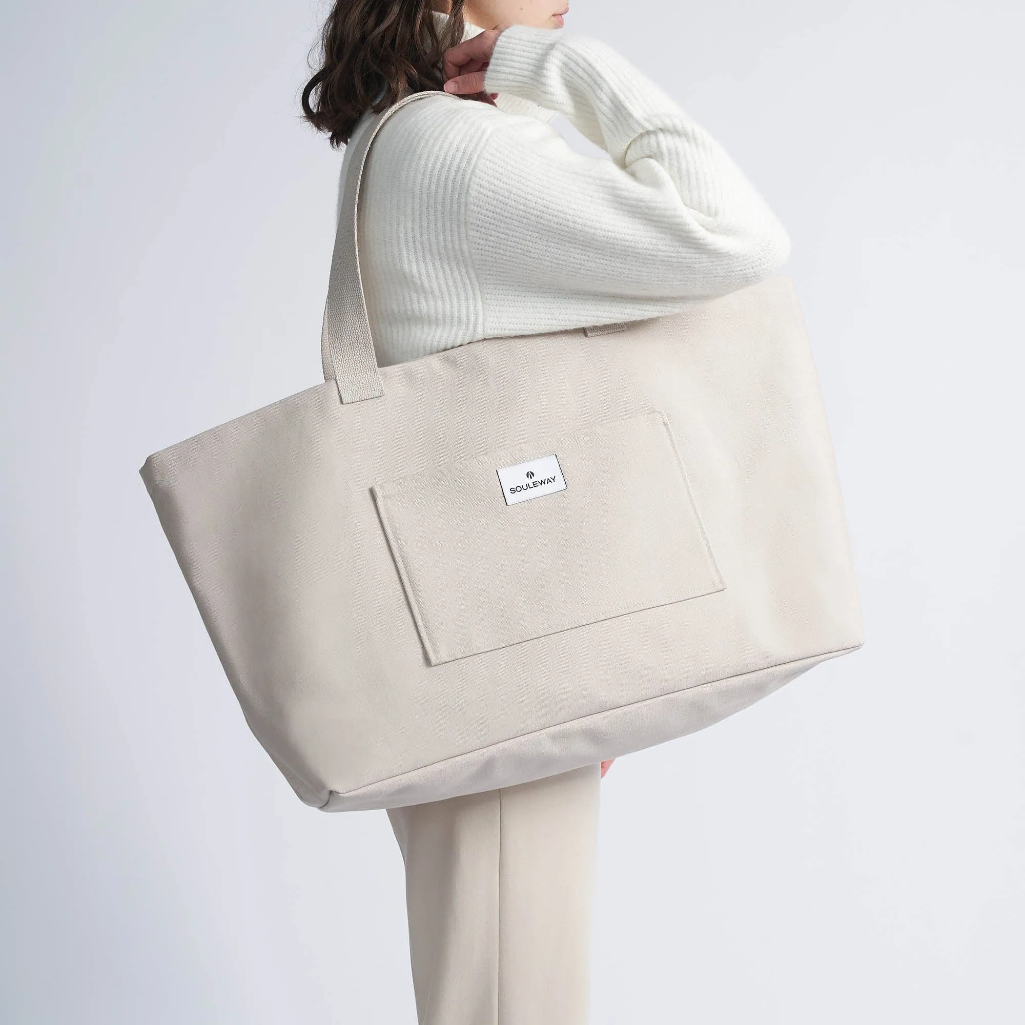Natural Cotton Canvas Shopper | Sand
