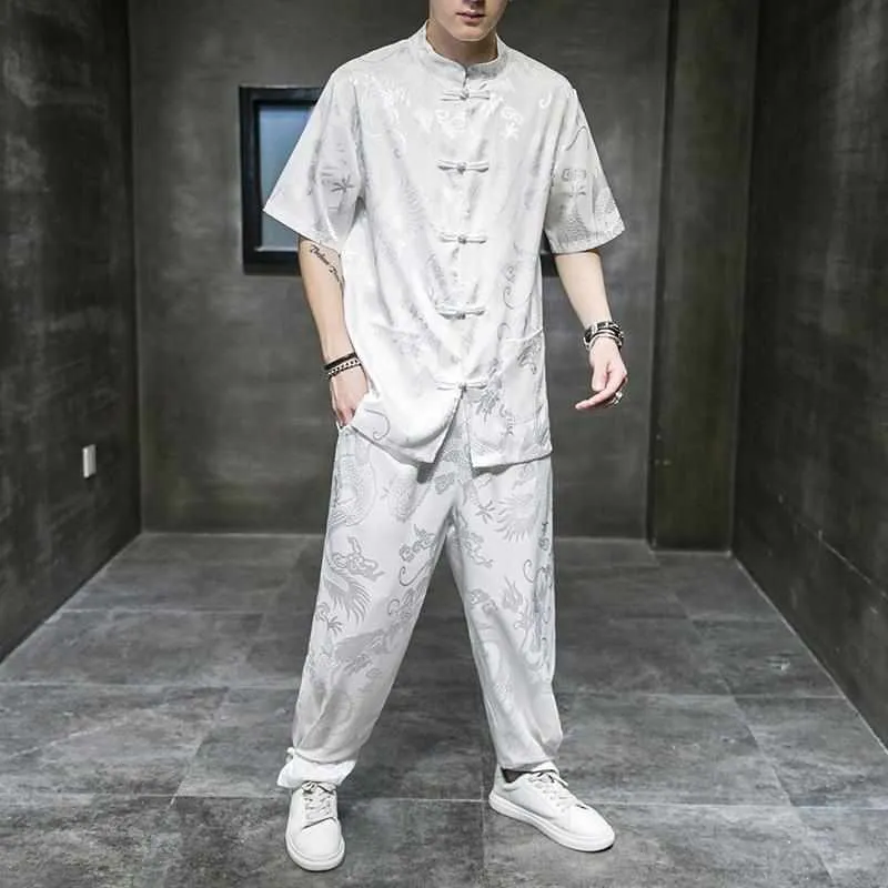 Neo Classic Kung Fu Dragons Shirt & Pants Set