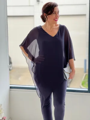 Nessa Charcoal Evening Top