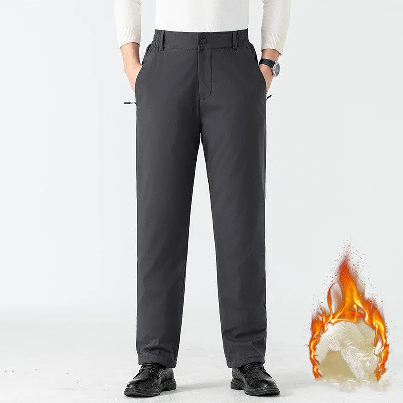 New Men's Winter Trousers Plus Velvet Thickened Lamb Pants Casual Warm Loose Sports Pants