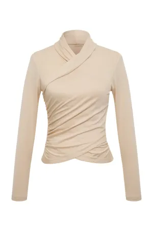 Nightcap Wrap Collar Top