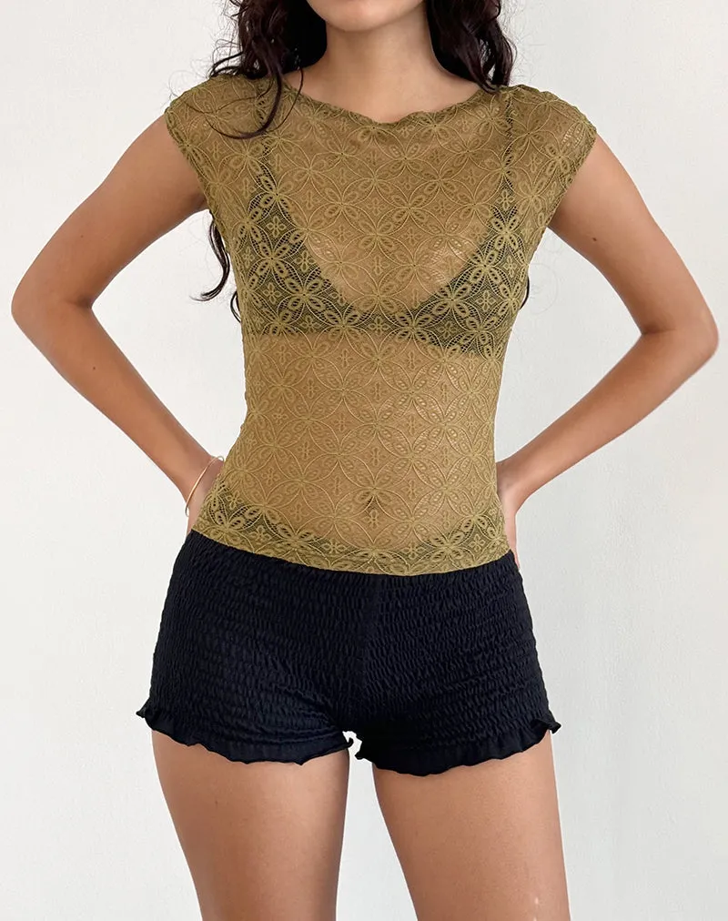 Nova Top in Textured Moss Green