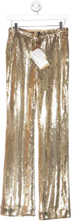 Paco Rabanne Metallic Sequin Straight Pants UK 6