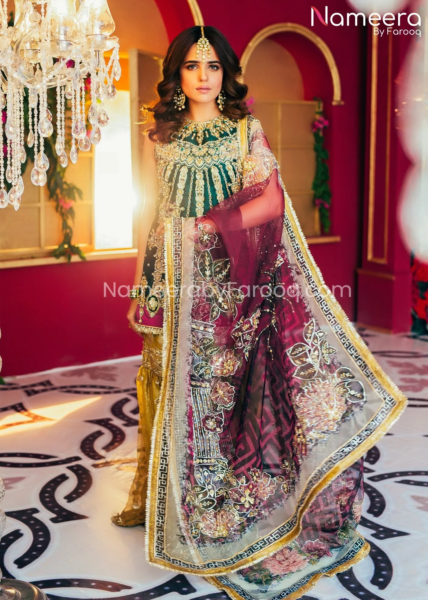 Pakistani Gharara and Short Shirt for Wedding Party #PN39