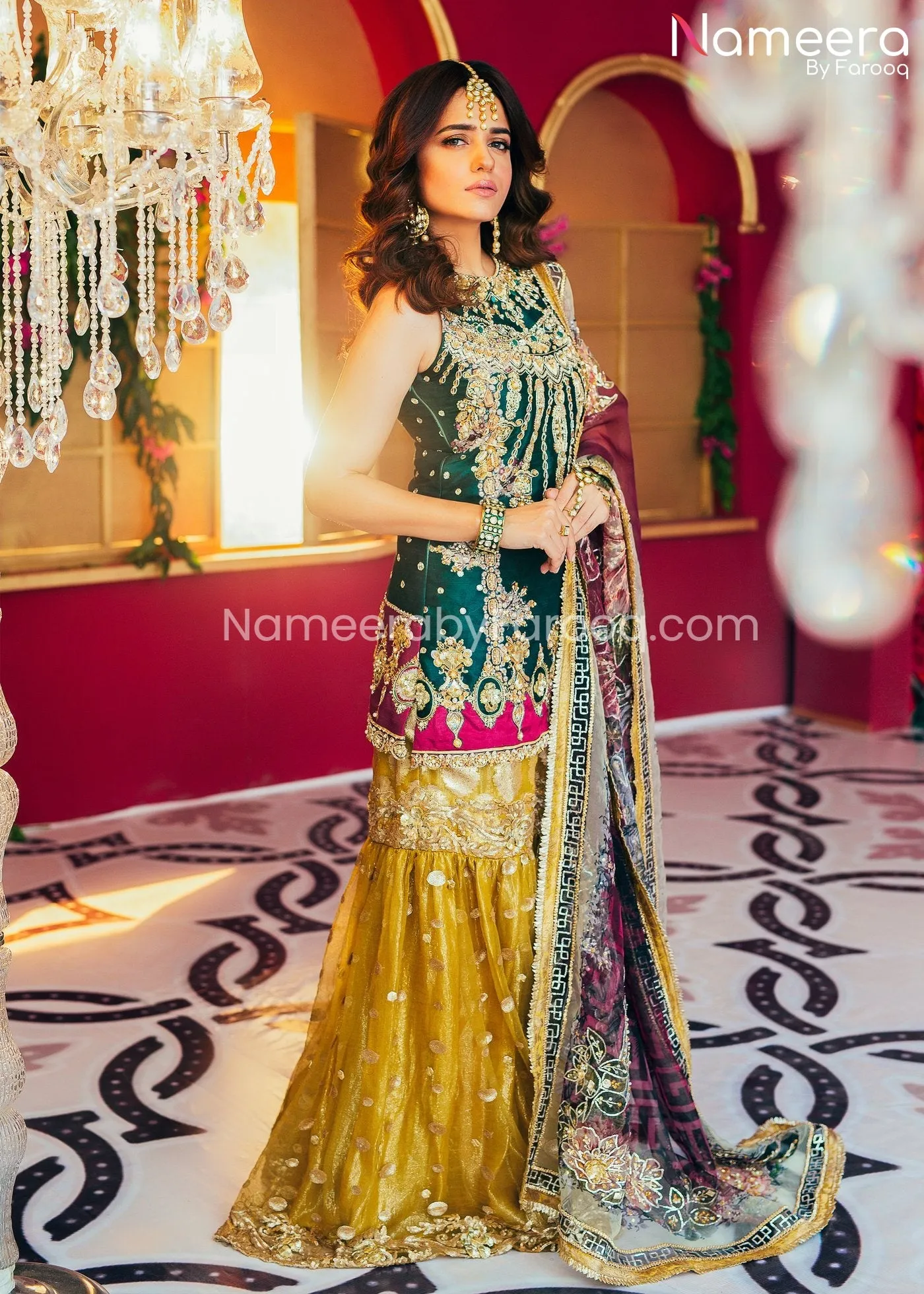 Pakistani Gharara and Short Shirt for Wedding Party #PN39