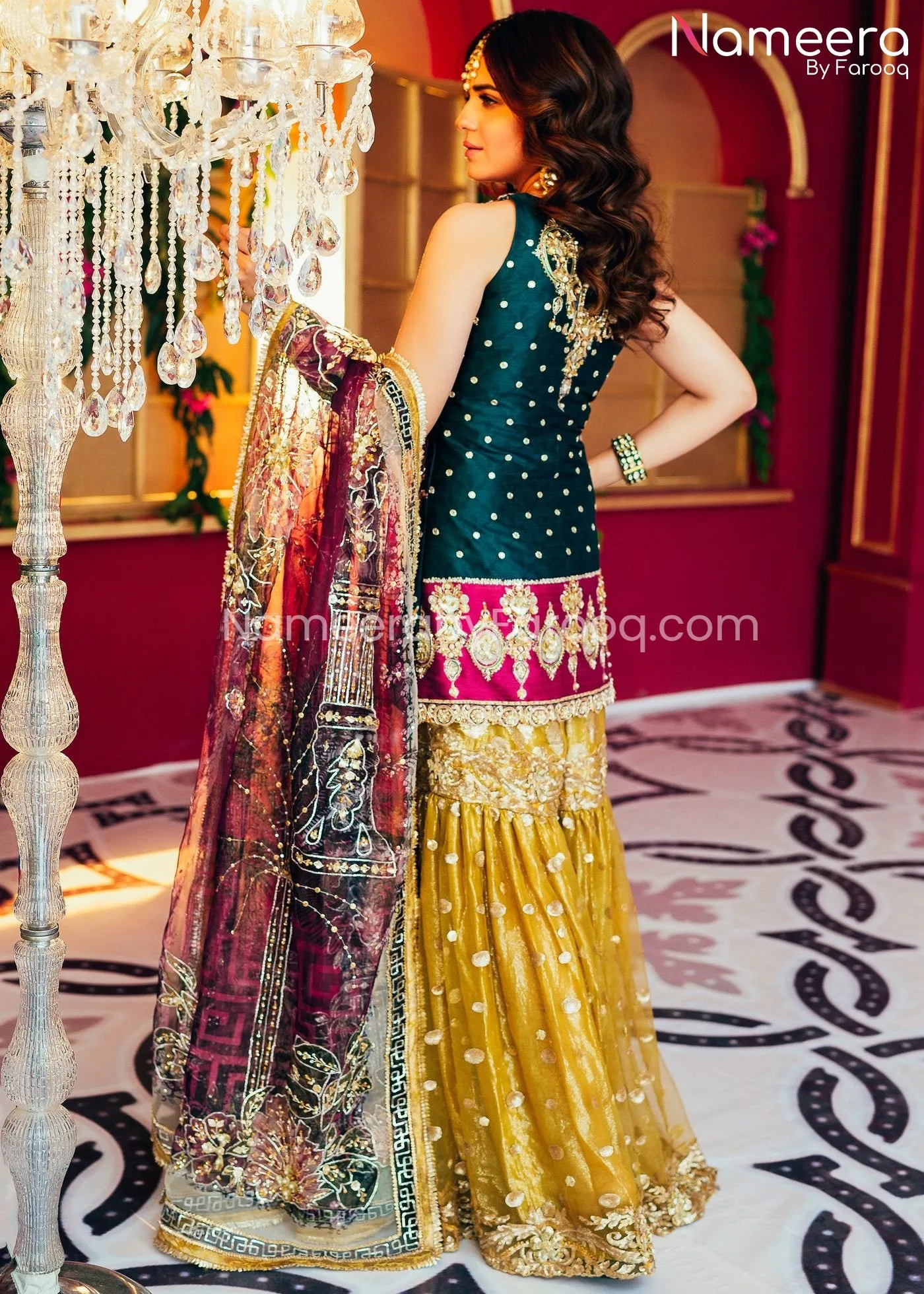 Pakistani Gharara and Short Shirt for Wedding Party #PN39