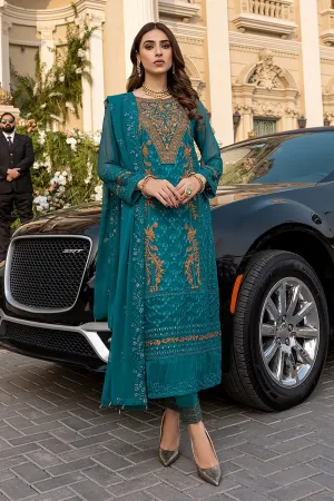 Party Wear Pakistani Salwar Kameez in Teal Shade #PF411