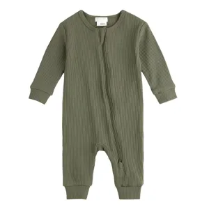 Petit Lem 21Q01 Modal Ribbed Sleeper (Farm Green)