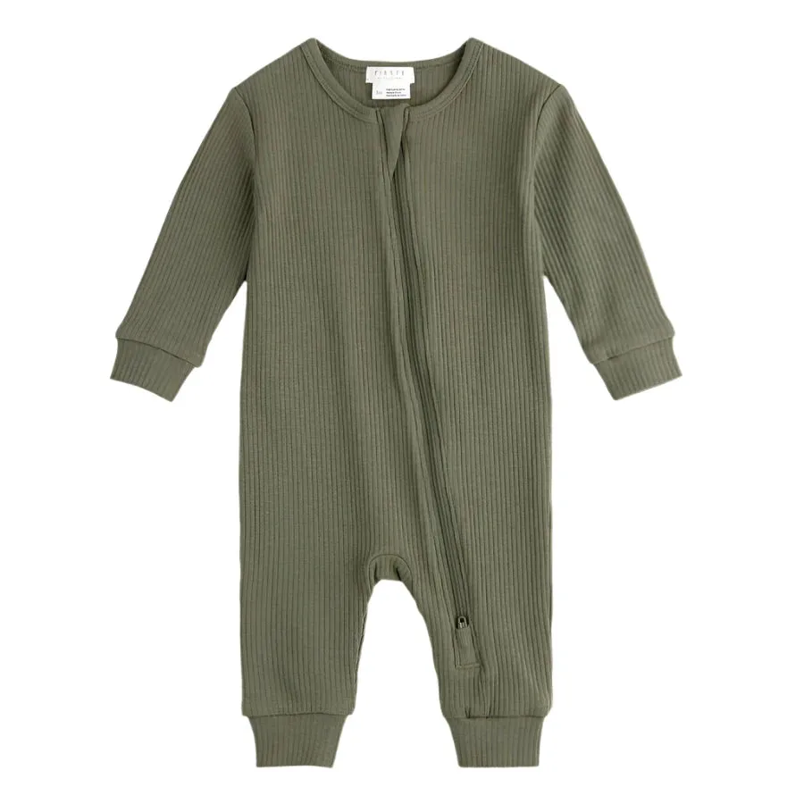 Petit Lem 21Q01 Modal Ribbed Sleeper (Farm Green)