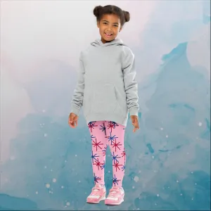 Pink Freedom Fireworks Printed Kids Leggings
