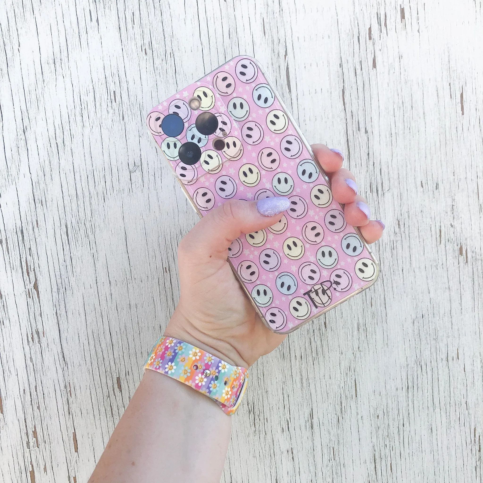 Pink Smileys iPhone Case