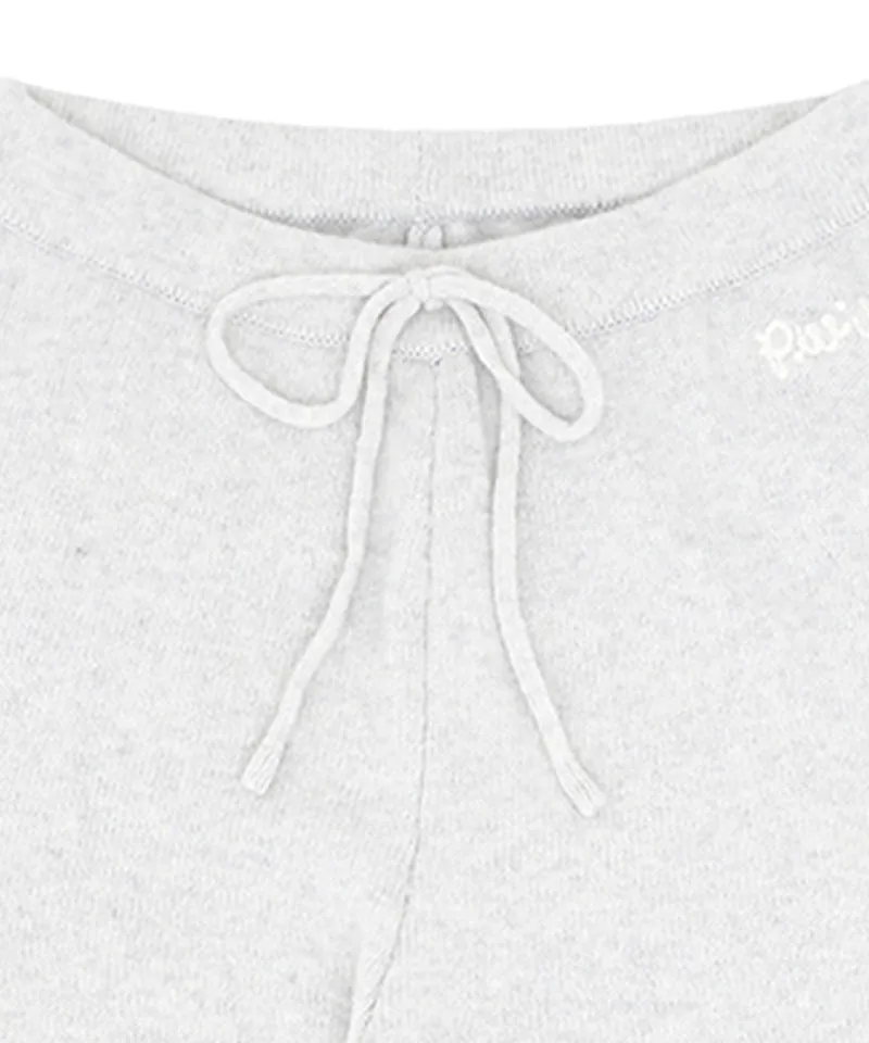 PIV'VEE Cashmere Knit Straight Pants - Snow Gray