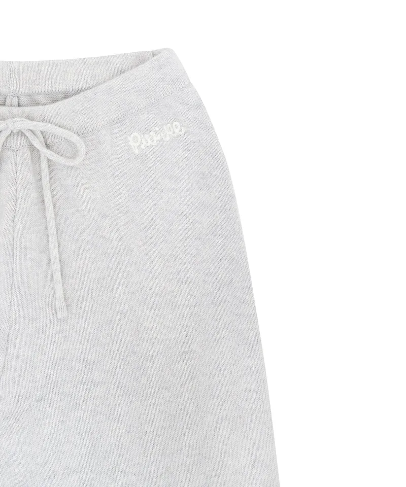 PIV'VEE Cashmere Knit Straight Pants - Snow Gray
