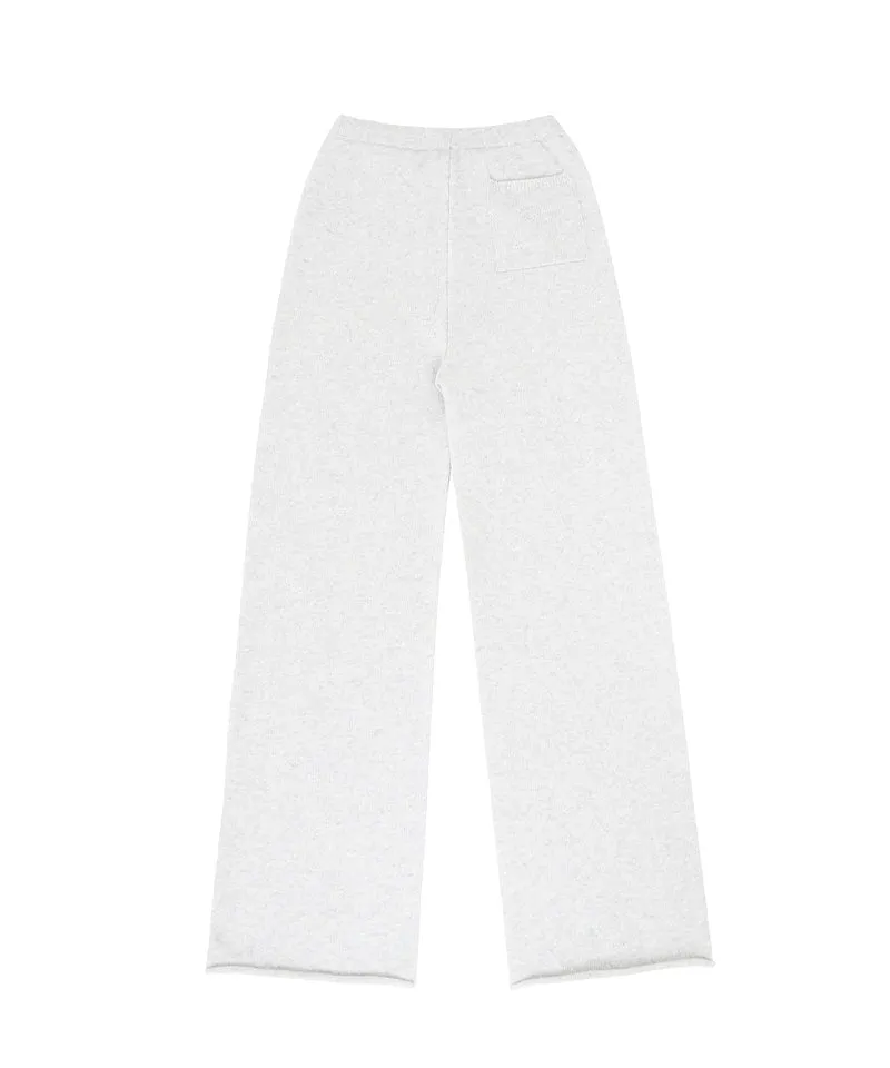 PIV'VEE Cashmere Knit Straight Pants - Snow Gray