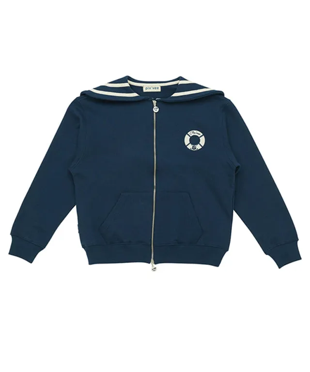PIV'VEE Marin Zip-Up Hoodie - Navy