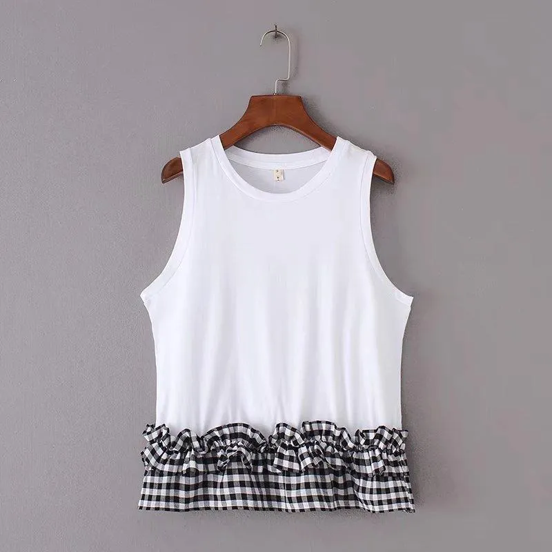 Plaid Patchwork Tank Top