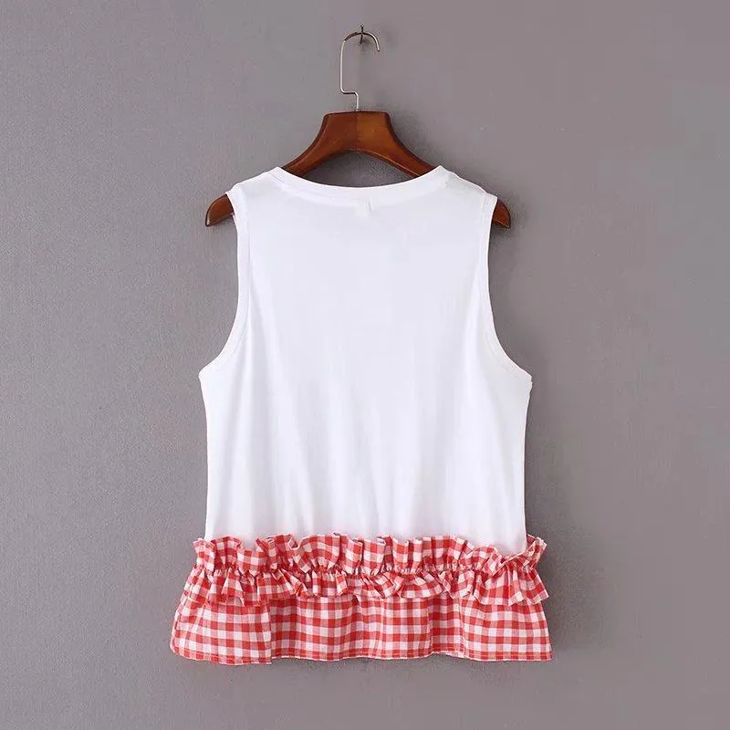 Plaid Patchwork Tank Top