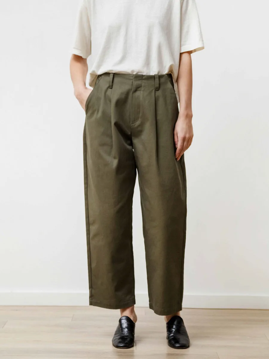 pleat trouser - canvas jalapeño