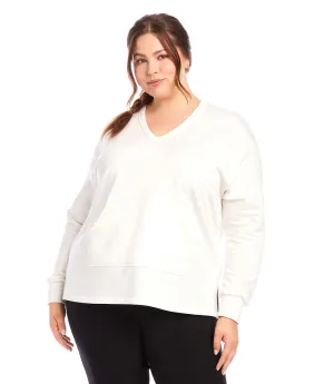 Plus Size V-Neck Sweatshirt